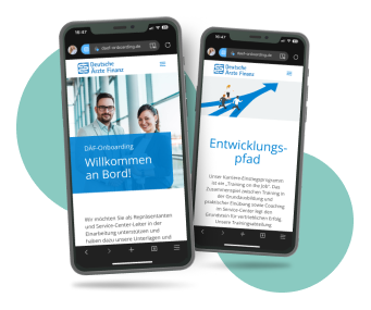 Eine Headline zur Onboarding-Plattform und zur App